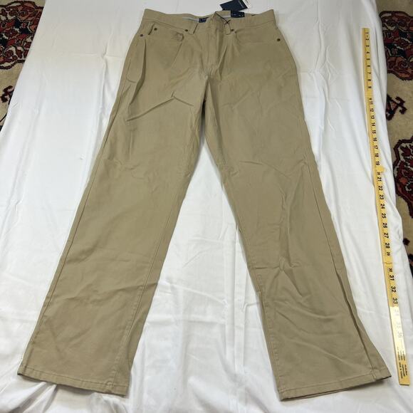 Crown and Ivy Motion Flex Tan Straight Fit 34x32 - Picture 1 of 9